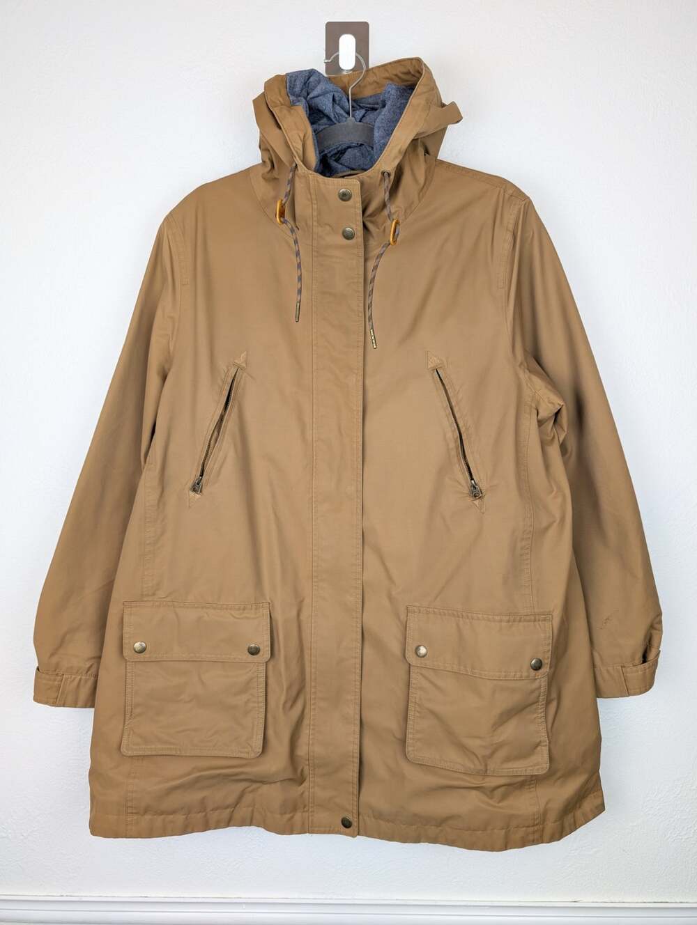 Fat face Fonda Coat Jacket Waterproof Utility Granola British Mustard Tan Sz 14